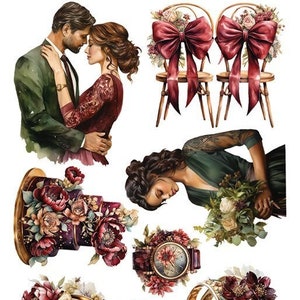 6x12, 6 sheets, Extras set for Cutting, Melody of the Heart, Art Alchemy, Scrapbooking Paper set, Card Stock