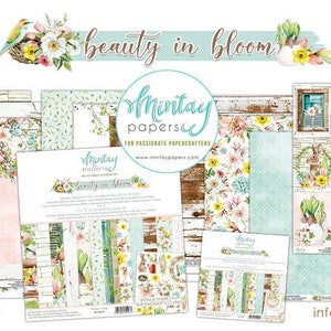 12 x 12, 1 feuille, Choisissez des feuilles La Belle en fleurs, Papier menthe, Feuille de papier de scrapbooking exquis avec des éléments, à découper, Stock cartonné