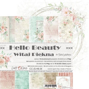 Kollektion HELLO BEAUTY, Craft O'Clock, Blätter zum Schneiden, Scrapbooking Papier set 8x8 18 Blatt, Card Stock Weihnachtsmuster