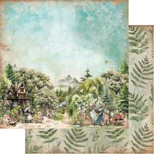 paper collection set 12x12 in friends of the forest, 250 gsm (6 double‑sided sheets + bonus) – alchemy of art