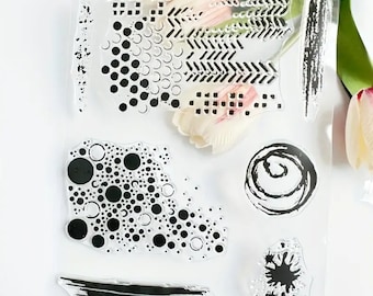 Silicone stamps set  7 pcs, Stamps DIY Embossing Planner, Journal, Craft, Scrapbooking, Decoration