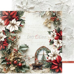 scrapbooking paper pad 12×12 “oh, christmas night” | craft o’clock | 6 double sided sheets + bonus, 250 gsm | scrapbooking & cardmaking