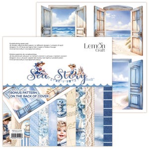 8 x 8, 18 feuilles, histoire de mer, LemonCraft, ensemble de papier de scrapbooking, embellissement, papier cartonné