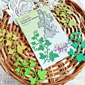 Matrices de découpe en métal « Branche de lierre », AgiArt, matrices de découpe artisanales, pochoir de gaufrage, matrices de matrices de scrapbooking, fabrication de cartes à faire soi-même, pour papier découpé
