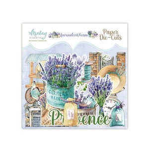 Set of die cuts LAVENDER FARM, 53 pcs, Mintay Papers Die-Cuts, Ephemera, Scrapbooking, Cardmaking, Tags, Journals