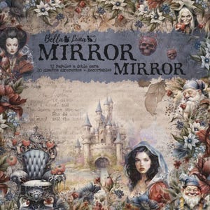 8 x 8, 12 feuilles, collection Mirror Mirror, travaux manuels Bellaluna, feuilles à découper, ensemble de papier de scrapbooking, papier cartonné