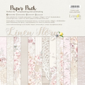 Choisissez par Collection Linen Story, LemonCraft, Scrapbooking Paper set, Eléments à découper, Embellissement, Card Stock
