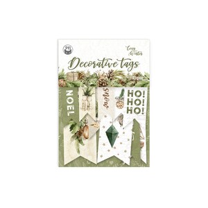 Anhänger Set Cozy Winter 02, P13, Doppelseitiger Karton - 10 Stück, Set aus Papieranhänger