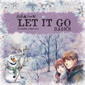 20x20cm, 12 doppelseitige Bögen, Bellaluna Crafts, Kollektion Let It Go – Basics, Scrapbooking Papier, Kartenherstellung, Journale, Winter Hintergründe