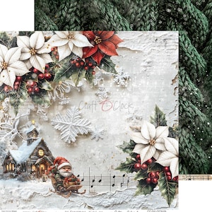 scrapbooking paper pad 12×12 “oh, christmas night” | craft o’clock | 6 double sided sheets + bonus, 250 gsm | scrapbooking & cardmaking