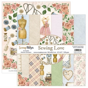 Kies een collectie, ScrapBoys, set dubbelzijdige plakboeken 12 x 12, 12 vellen, karton