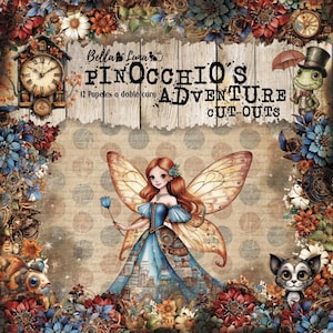 20x20cm, 12 doppelseitige Bögen, Bellaluna Crafts, Pinocchios Abenteuer – Basics, Scrapbooking Papier, Kartenherstellung, Journale, Hintergründe