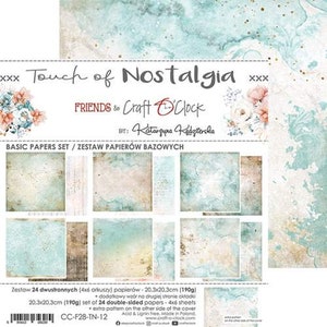 8x8, 24 Blatt, Craft O'Clock, Sammeln. Touch Of Nostalgia -Basic, Scrapbooking Papier set 8x8, Mixed Media, Journals, Kartenherstellung, Karton