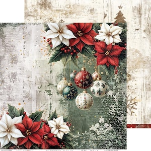 scrapbooking paper pad 12×12 “oh, christmas night” | craft o’clock | 6 double sided sheets + bonus, 250 gsm | scrapbooking & cardmaking