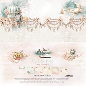 12 x 12, 6 fogli, Collezione My Little Baby, Art Alchemy, Fogli da tagliare, Set di carta per scrapbooking, Cartoncino