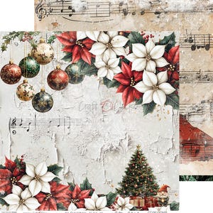 scrapbooking paper pad 12×12 “oh, christmas night” | craft o’clock | 6 double sided sheets + bonus, 250 gsm | scrapbooking & cardmaking
