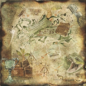 Wanted Scrapbook Paper Pack 8x8 | 12 Double-Sided Sheets | Vintage Wizard Theme | BellaLuna Crafts
