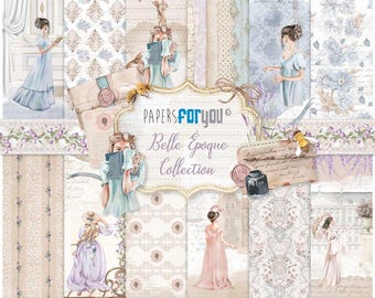 12x12 Scrapbook Paper Pack | 12 Double-Sided Sheets | Belle Epoque Collection | Papers For You | Vintage Elegant Craft Paper