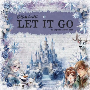 30x30 cm, 12 doppelseitige Blätter, Bellaluna Kunsthandwerk, Kollektion Let It Go, Scrapbooking, Winter Thema, Kartenherstellung, Journals