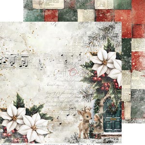 scrapbooking paper pad 12×12 “oh, christmas night” | craft o’clock | 6 double sided sheets + bonus, 250 gsm | scrapbooking & cardmaking