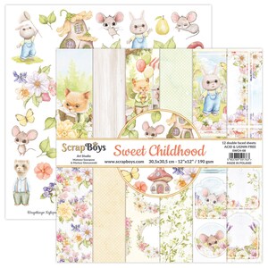 Sweet Childhood, ScrapBoys, set dubbelzijdige plakboeken 12 x 12, 12 vellen, karton