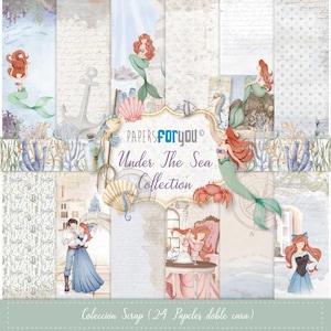 Paquet de papier de scrapbooking 8 x 8 | 24 feuilles recto-verso | Collection sous la mer | papiers pour vous | Papier artisanal sur le thème de l'océan