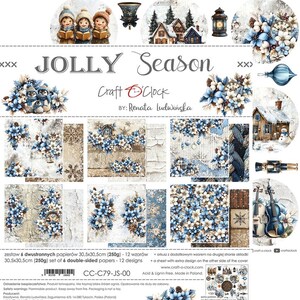 scrapbooking paper pad 12×12 “jolly season” | craft o’clock | 6 double sided sheets + bonus, 250 gsm | scrapbooking & cardmaking
