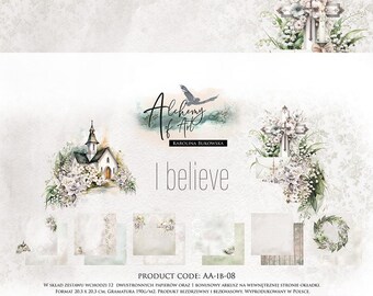 8x8, 12 blatt, Art Alchemy, Collection I Believe, Scrapbooking Papier set 8x8, Journals, Cardmaking, Card Stock, Kartenherstellung, Journals