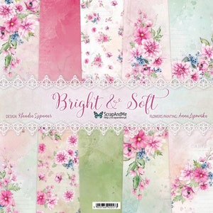 Kies op collectie Bright & Soft, ScrapAndMe, snijvellen Set plakboeken 12 x 12 5 vellen Karton Bloemen Zomerpatroon