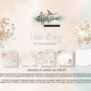 12 x 12、9 枚、コレクション Hello Baby、アート アルケミー、カッティング用シート、スクラップブッキング ペーパー セット 12x12、カード ストック