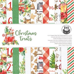 Collection Christmas treats, P13, Paper pad, Scrapbooking Paper set 12 x 12, 12 sheets, Card Stock