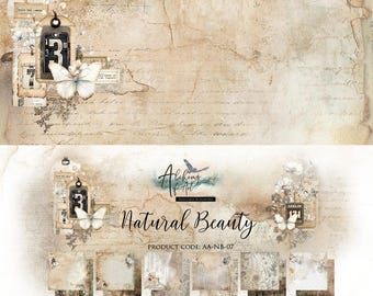 12 x 12, 6 sheets, Collection Natural Beauty, Art Alchemy, Sheets for Cutting, Scrapbooking Paper set, Card Stock