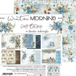 8x8, 24 sheets, Craft O'Clock, Collection Christmas Treasure, Scrapbooking Paper set 8x8, Mixed Media, Journals, Cardmaking, Card Stock