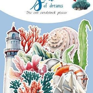 Ensemble d'emporte-pièces Sea of Dreams, 59 pcs, Mintay Die-Cuts, Golden Days, Ephemera, Scrapbooking, Carterie, Tags, Carnets