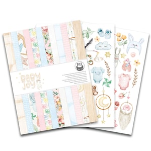 Collection Baby Joy, P13, Paper pad, Scrapbooking Paper set 6 x 8, 24 sheets, Card Stock