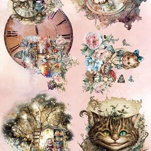 A4, Rice Paper, Art Alchemy, Collection Enchanted World - Following Alice, Decoupage Rice Paper, Journals, Cardmaking, AA-EWFA-PR-02
