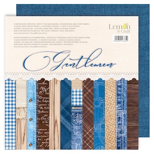 12 x 12, 6 Blatt, Kollektion Gentlemen, LemonCraft, Scrapbooking Papier Set 12 x 12, Elemente zum Schneiden, Card Stock