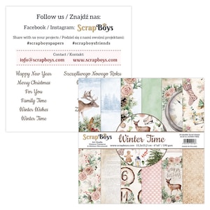 Winter Time, ScrapBoys, Scrapbooking Double Sided Paper set 6 x 6, 24 sheets, Card Stock