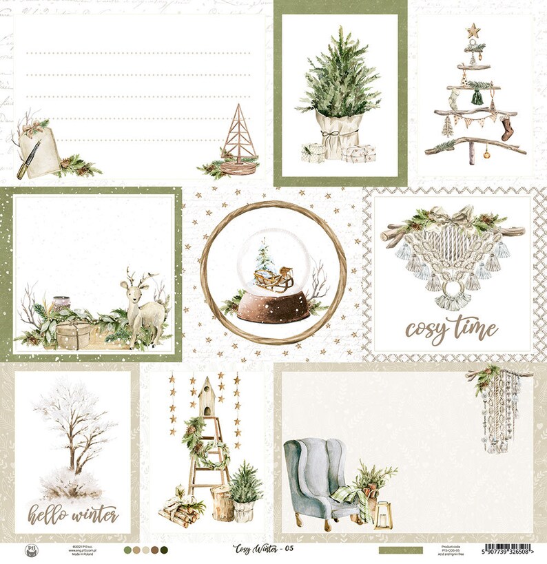 Sheet From Collection Cosy Winter, P13, Exquisite Scrapbooking Paper ...
