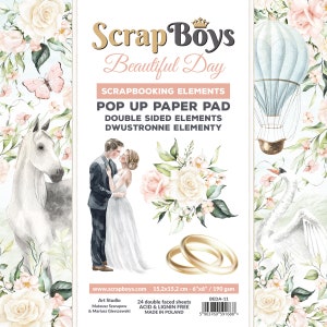POP UP Beautiful Day, ScrapBoys, set di elementi per scrapbooking 6 x 6, 24 fogli, cartoncino