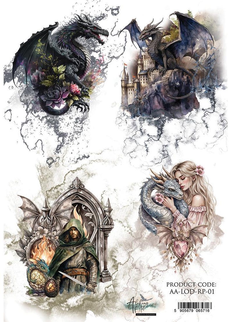 rice paper a4 (25–30gsm) | the legends of the dragons | alchemy of art