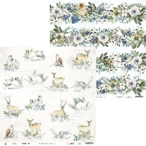 Sheet from Collection The Four Seasons - Winter, P13, Exquisite Scrapbooking Paper Sheet with Elements, For Cutting, Card Stock
