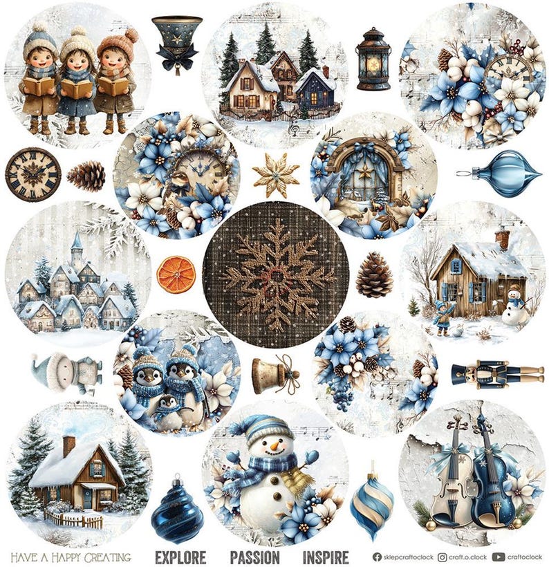 scrapbooking paper pad 12×12 “jolly season” | craft o’clock | 6 double sided sheets + bonus, 250 gsm | scrapbooking & cardmaking