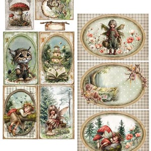 scrapbooking cards set 30.5×15 cm | friends of the forest | alchemy of art | 250 gsm | 6 sheets | cutouts for albums & cards