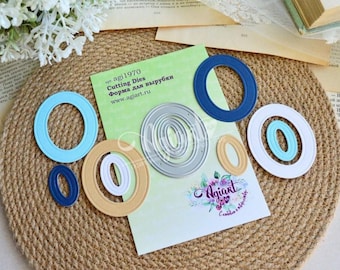 Choose Metal Cutting Dies, "Set of oval frames", AgiArt, Embossing Stencil, Scrapbooking Dies, DIY Card Making, for Die Cuts paper