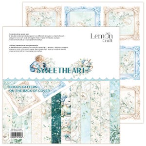 12 x 12, 6 feuilles, Sweetheart, LemonCraft, ensemble de papier de scrapbooking, embellissement, papier cartonné