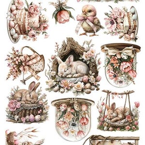 15x30, 6 Blatt, Art Alchemy, Natürliche Schönheit–Ostern, Scrapbooking Papier, Spiegeldruck, Extras zum Schneiden Set, Fussy Schneiden, Kartenherstellung, Journals