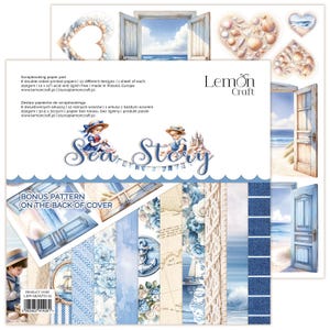 12 x 12, 6 feuilles, Sea Story, LemonCraft, ensemble de papier de scrapbooking, embellissement, papier cartonné