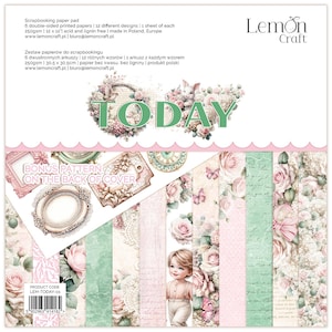 12 x 12, 6 feuilles, Today, LemonCraft, ensemble de papiers de scrapbooking, embellissement, papier cartonné