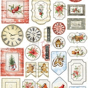 Colección HORA DE NAVIDAD, Craft O'Clock, Troqueles de cartón, Adorno de scrapbooking, Patrón navideño